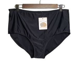 Island Pearls High Waist Black Swim Bottoms Women's 18 NWT